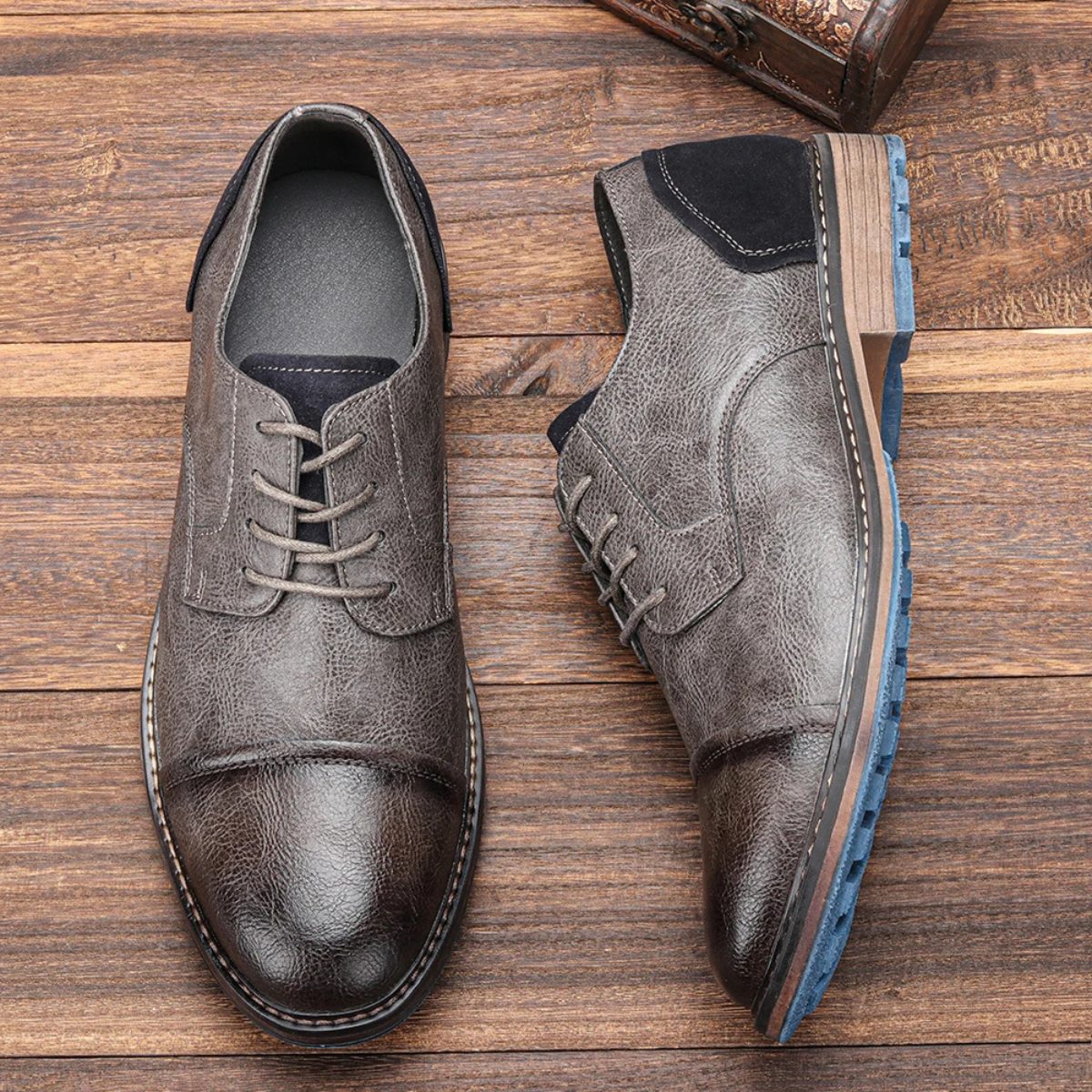 Bram | Men's Leather Oxford Shoes Brown Lace Up