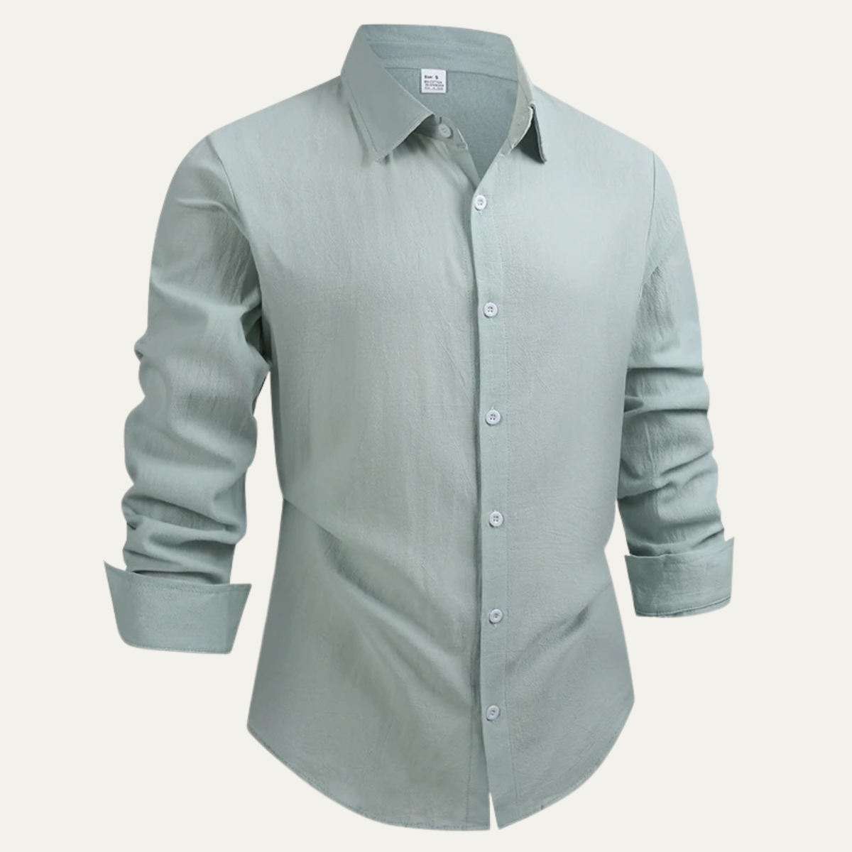 Callum | Men's Linen Cotton Button Up Shirt Light Blue
