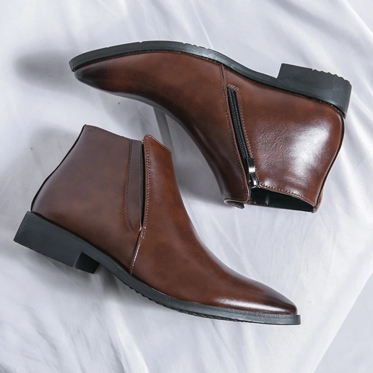 Ash | Men's Black Leather Chelsea Boots Slip On