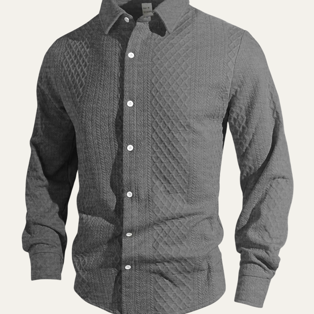 Bram | Men's Quilted Button Up Shirt Light Blue