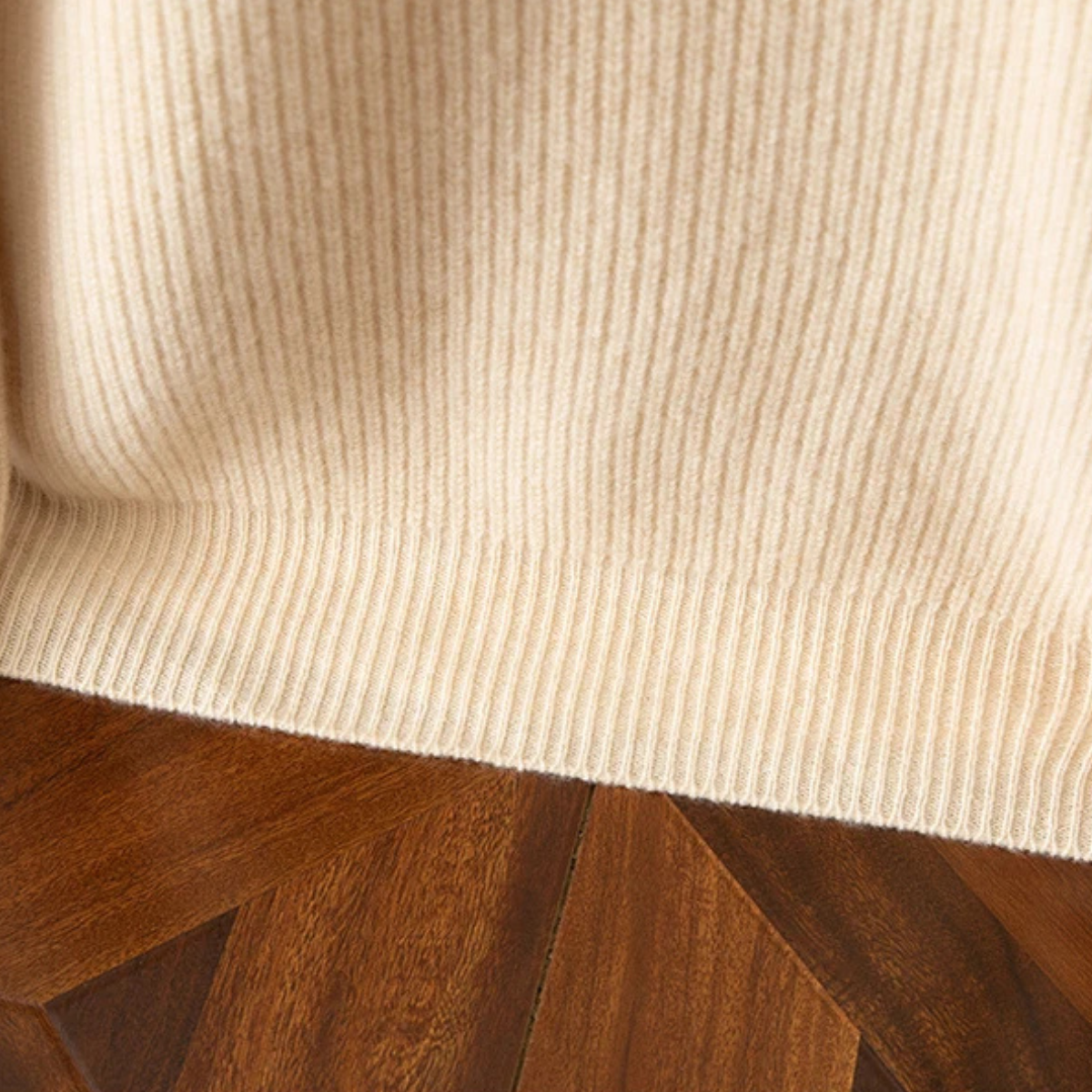 Sage | Men's Crew Neck Sweater Cream Ribbed Knit
