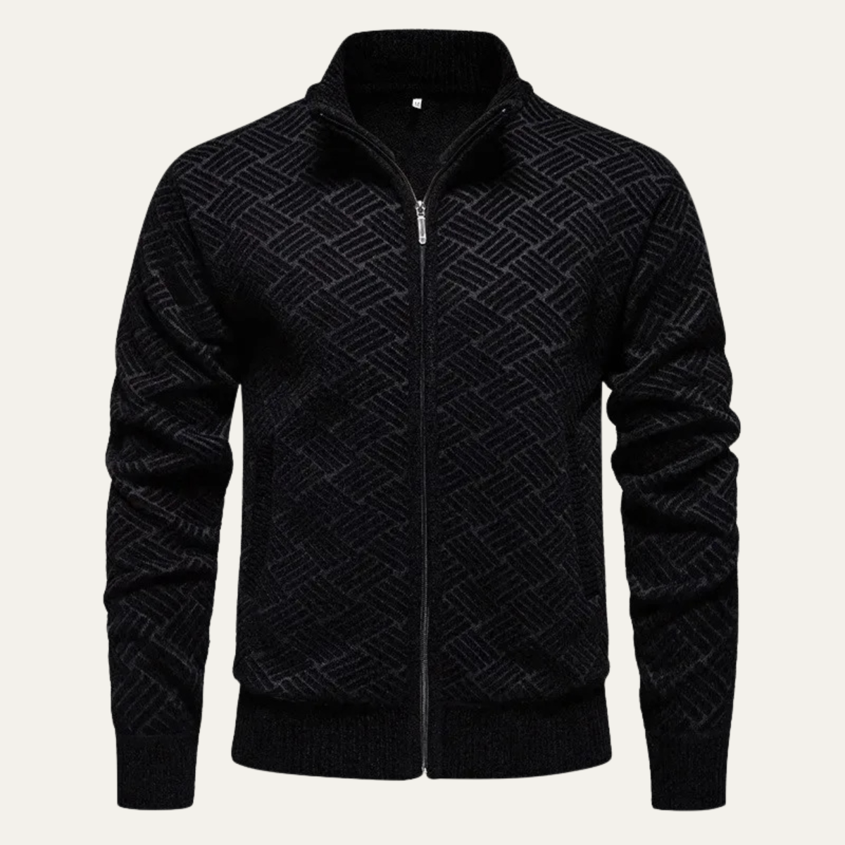 Kael | Men's Cardigan Gray Knitted Full Zip Warm Fleece