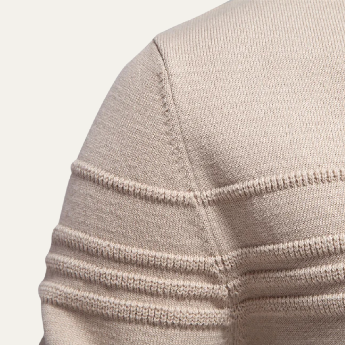 Jude | Men's Crew Neck Sweater Cream Cable Knit Detail