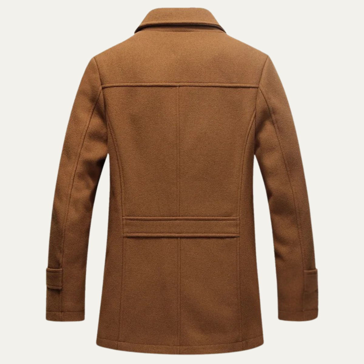 Beau | Men's Wool Blend Overcoat Camel Quilted Lining