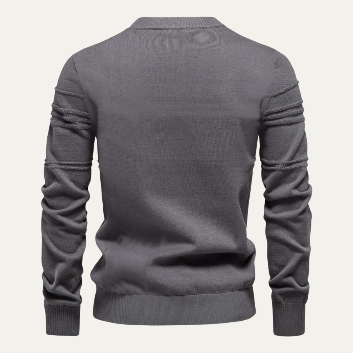 Jude | Men's Crew Neck Sweater Cream Cable Knit Detail