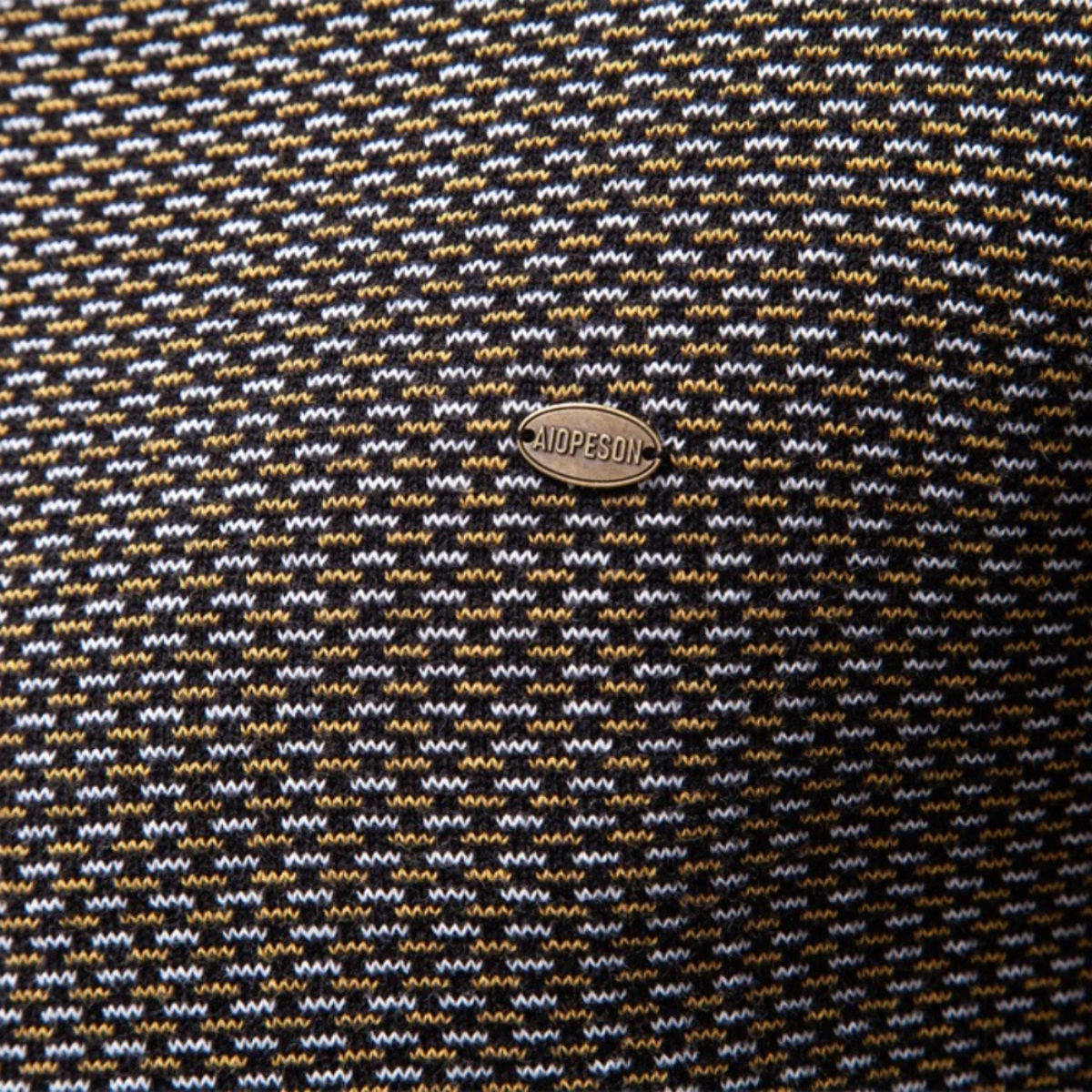Beau | Men's Quarter Zip Sweater Brown Textured Knit