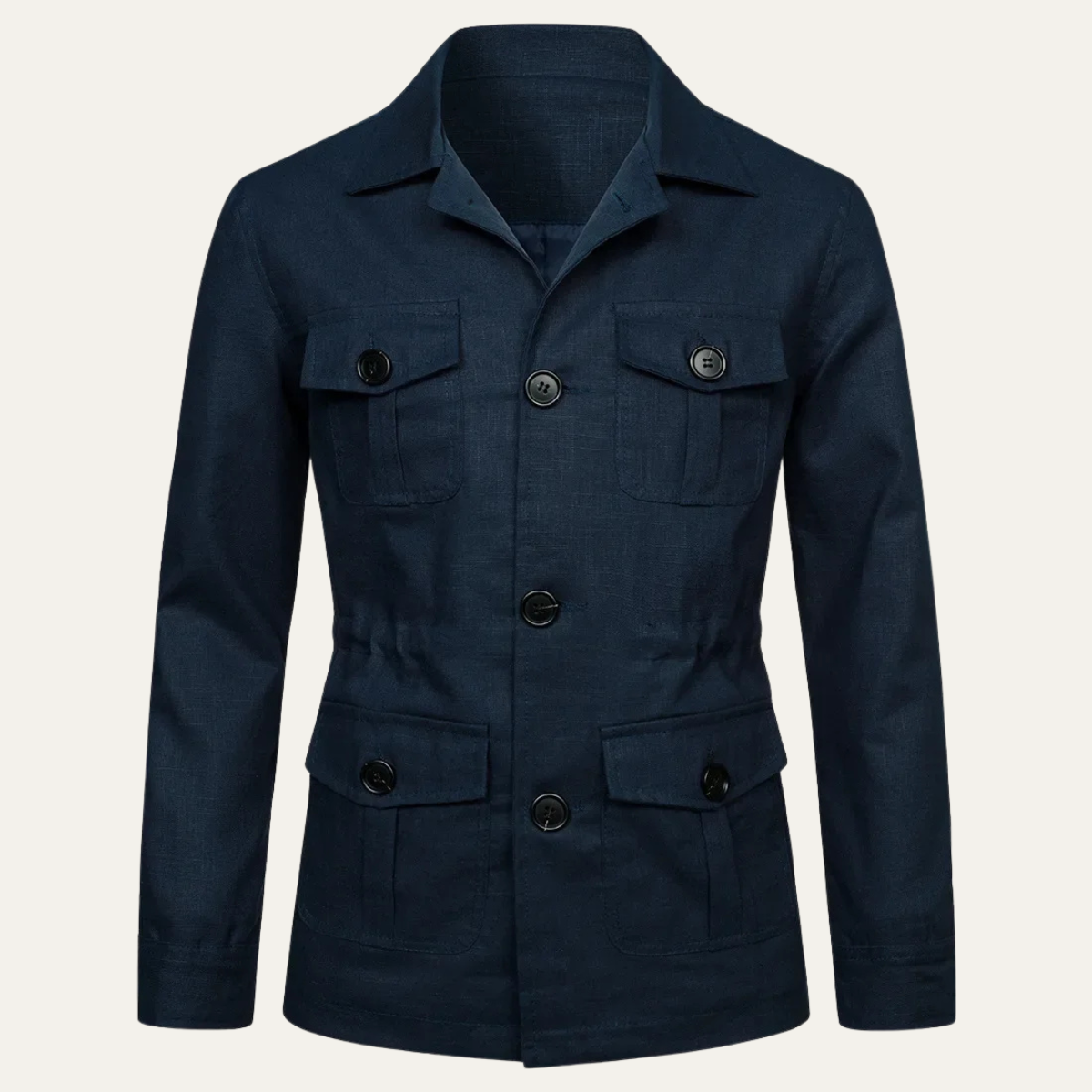 Callum | Men's Casual Utility Jacket Cream Multi Pocket