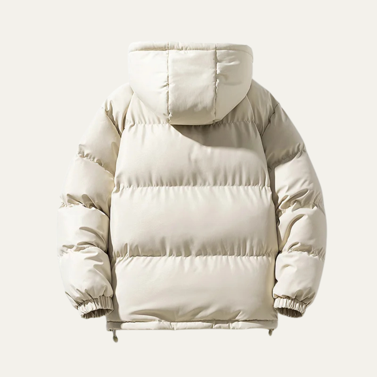 Jude | Men's Puffer Jacket Cream Hooded Quilted