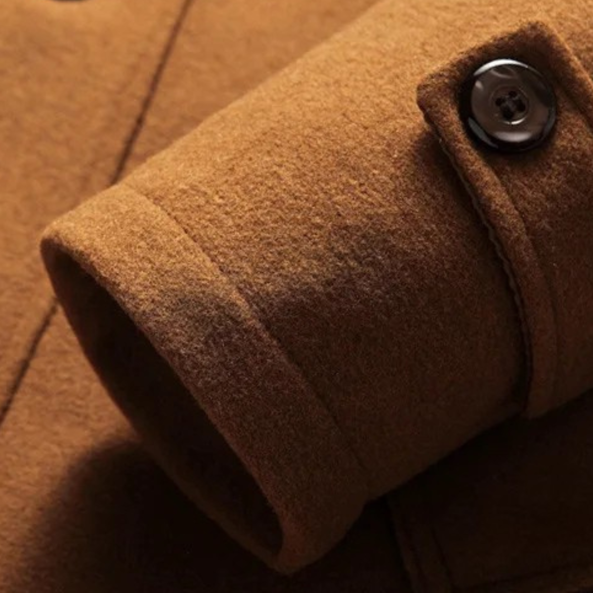 Beau | Men's Wool Blend Overcoat Camel Quilted Lining