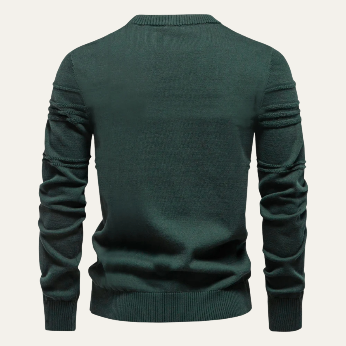 Jude | Men's Crew Neck Sweater Cream Cable Knit Detail