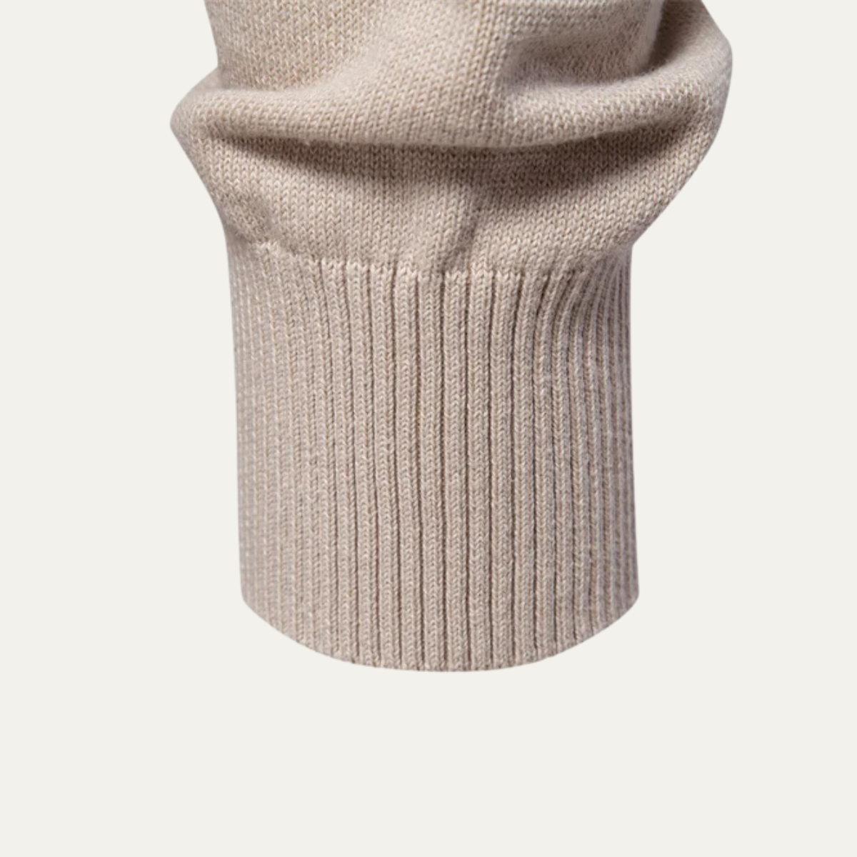 Bram | Men's Crew Neck Sweater Cream Cable Knit Long Sleeve