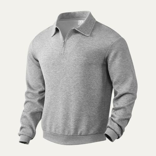 Dama Washington Axel men's quarter zip sweater black geometric pattern - view 2