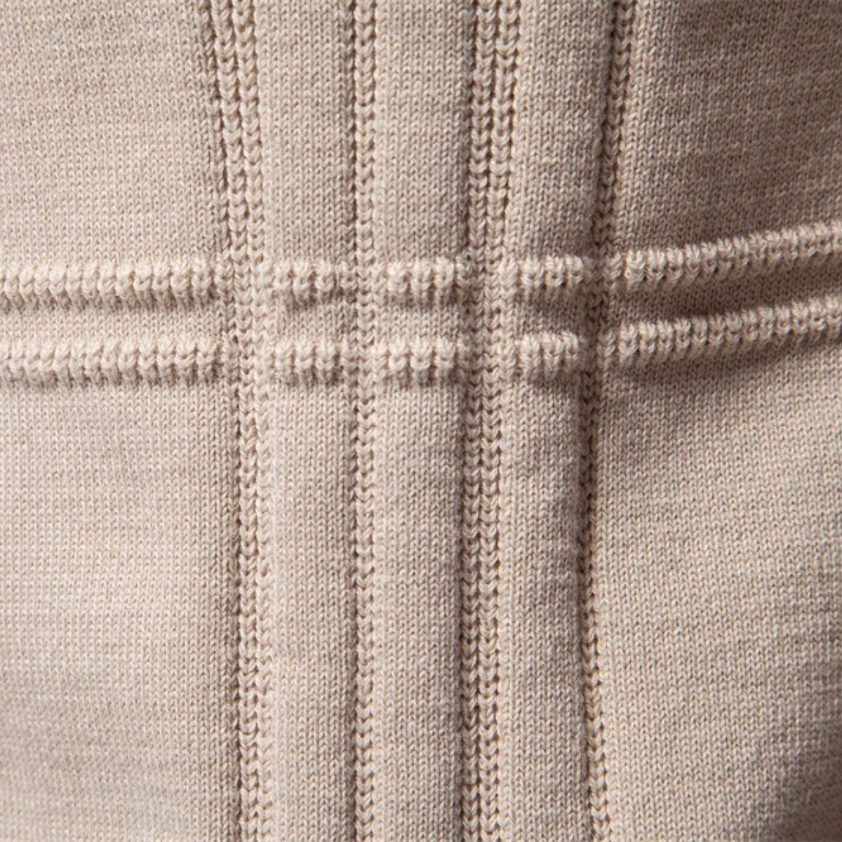 Jude | Men's Crew Neck Sweater Cream Cable Knit Detail