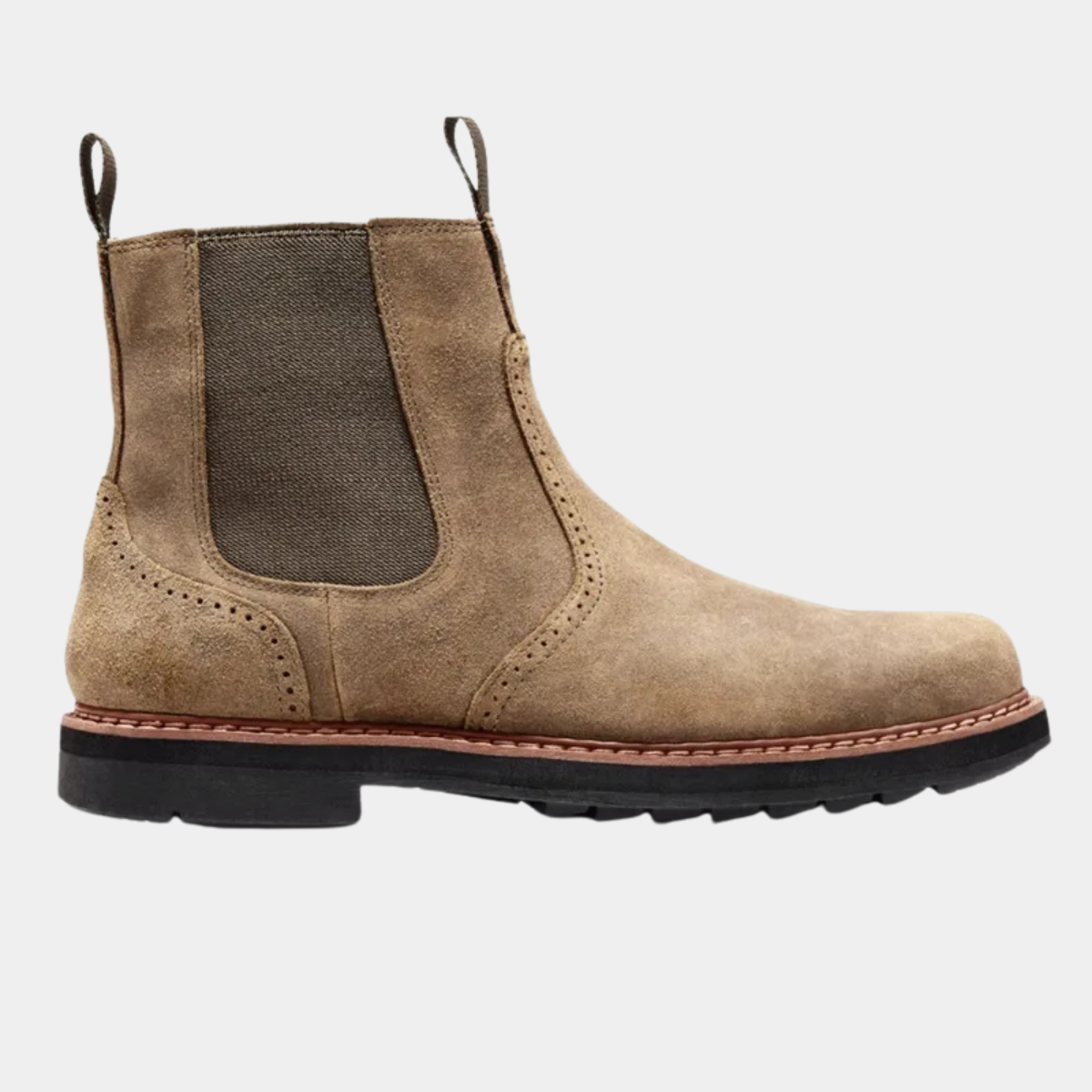 Beau | Men's Suede Chelsea Boots Beige Slip On