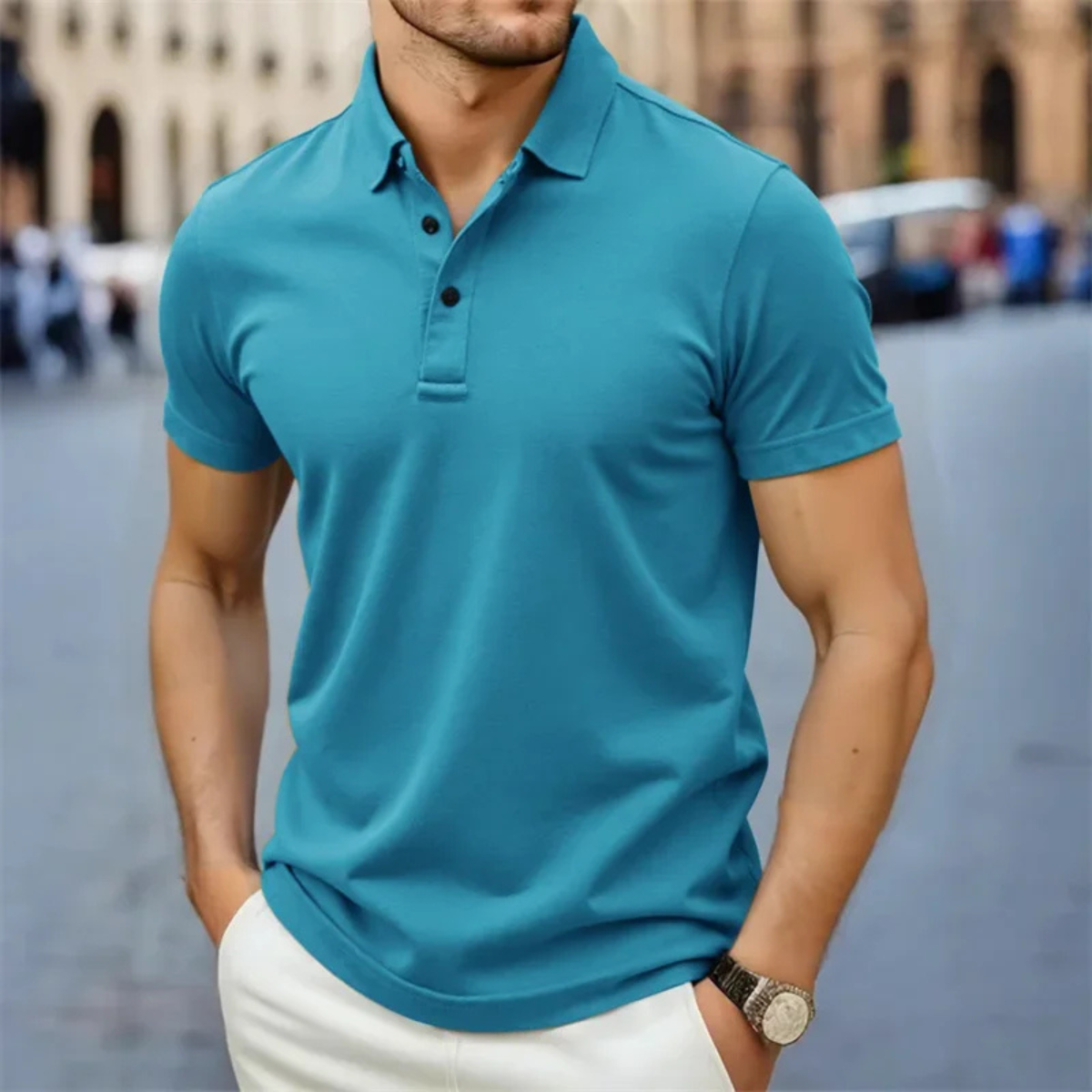 Blake | Men's Polo Shirt Orange Short Sleeve
