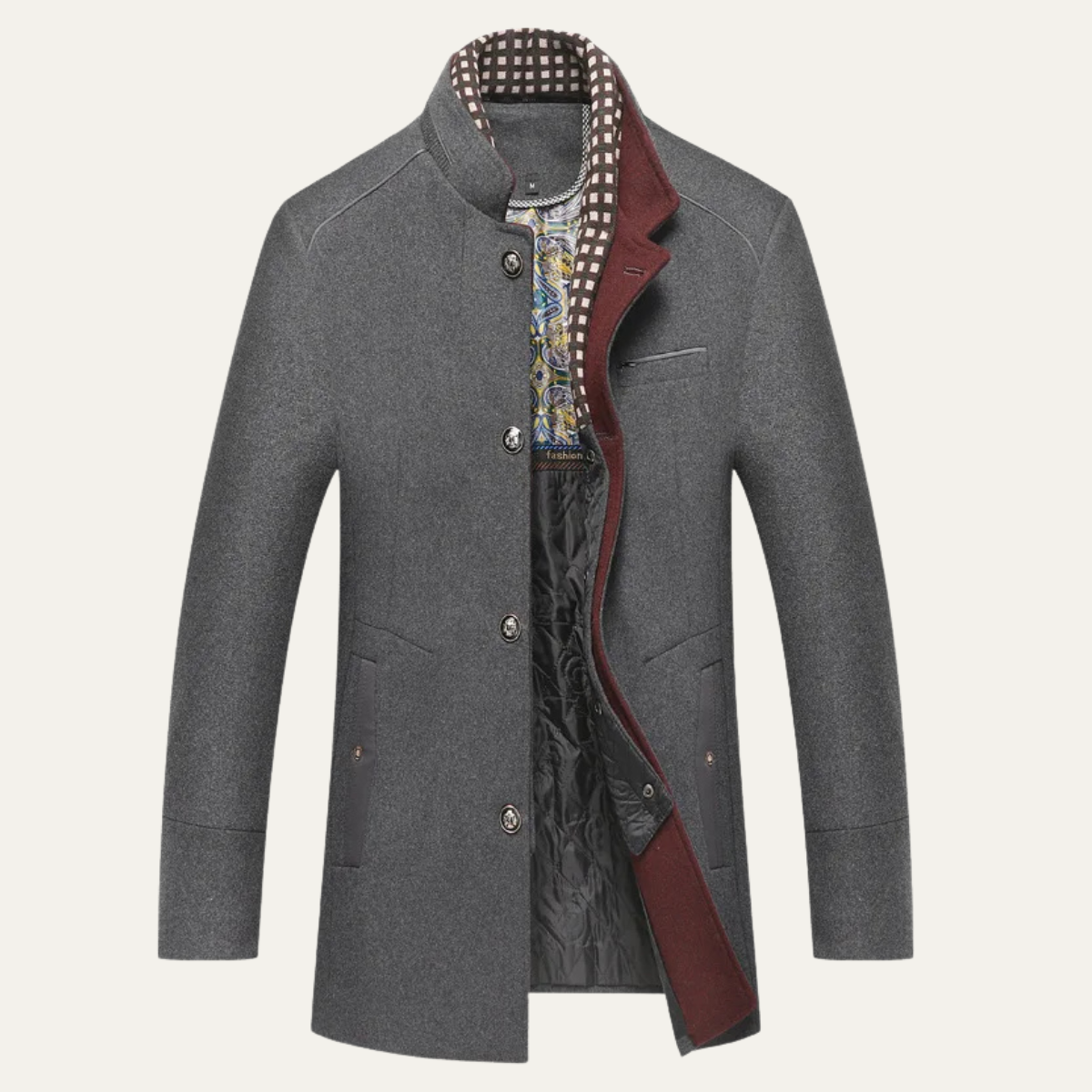 Callum | Men's Smart Casual Wool Overcoat Gray