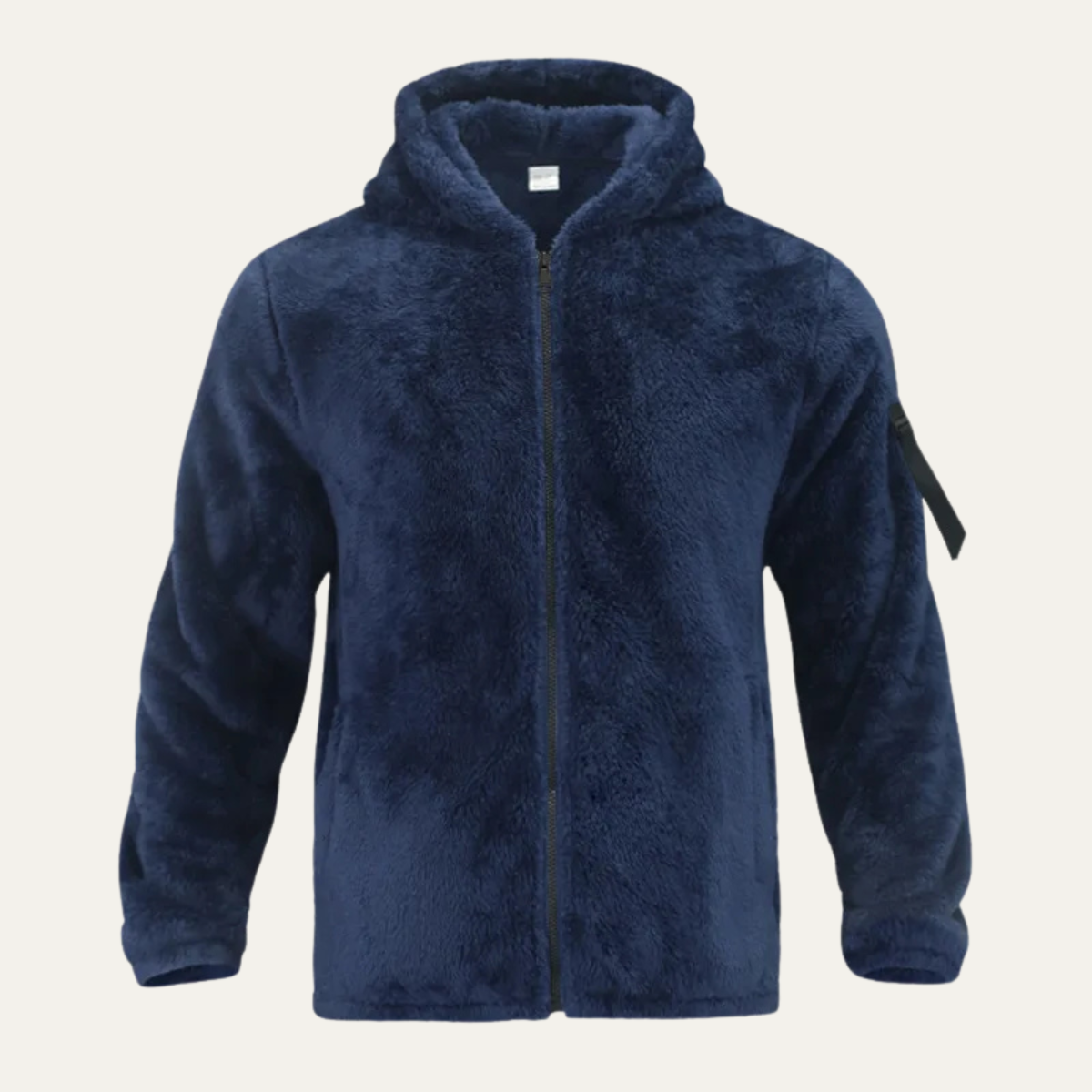 Ezra | Men's Fleece Zip Up Hoodie Beige