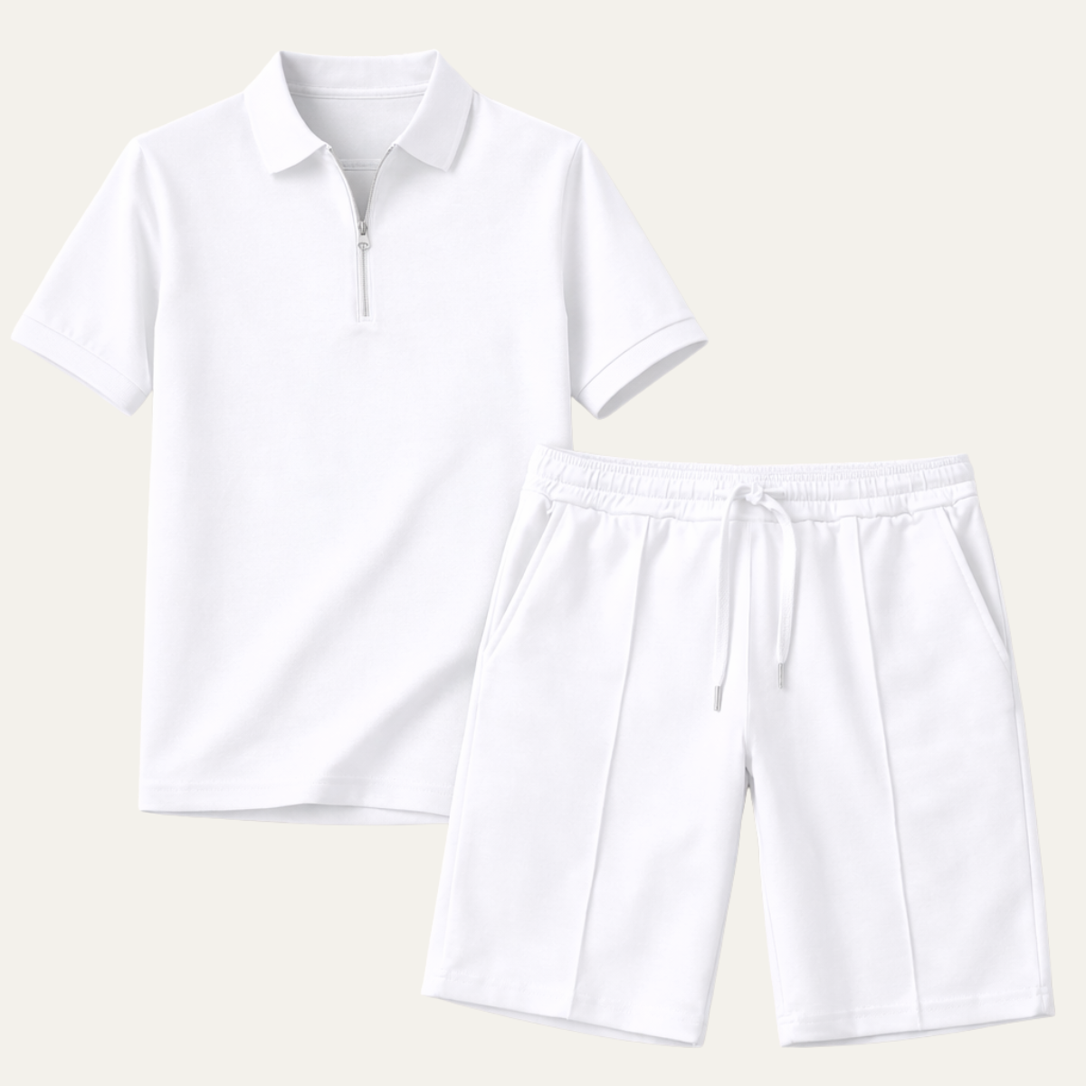 Dama Washington Nash men's polo sweat shorts set white - view 2