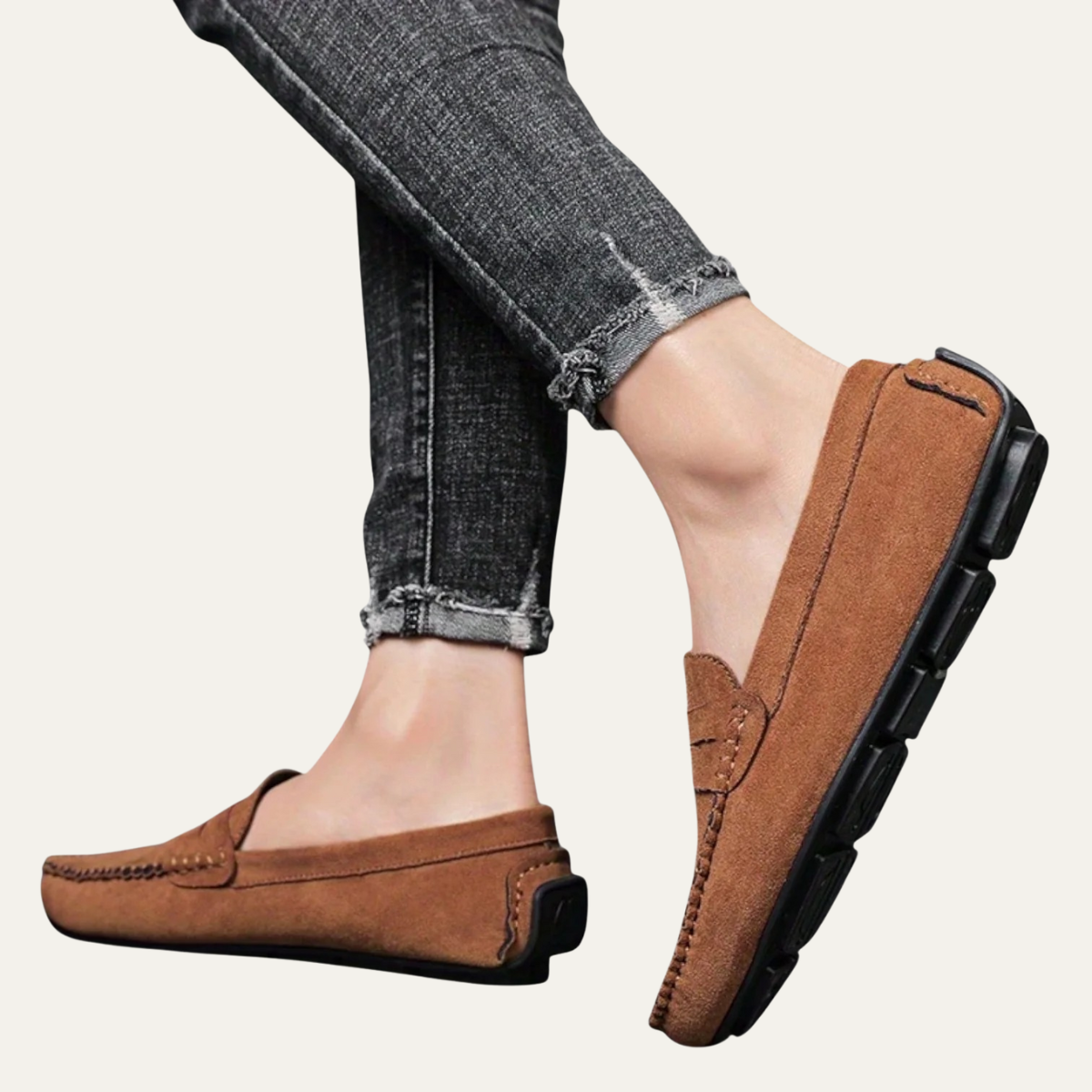 Luca | Men's Suede Loafer Moccasin Tan Slip On