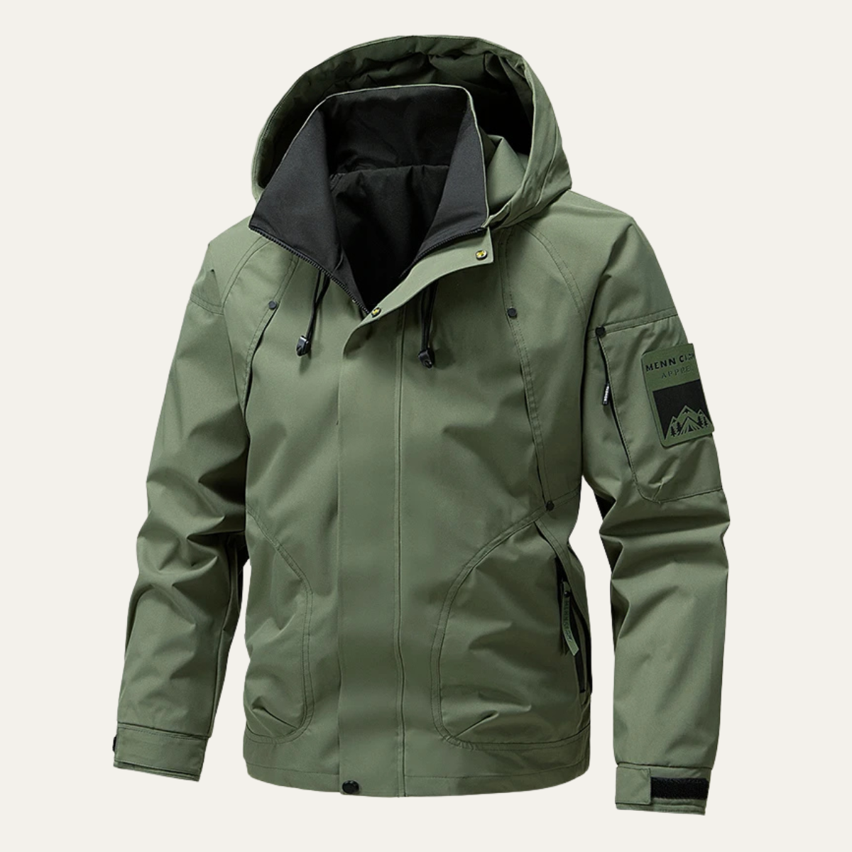 Ezra | Men's Rain Jacket Black Windbreaker Hooded Lightweight