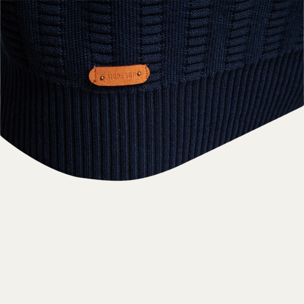 Caleb | Men's Quarter Zip Cable Knit Sweater Navy