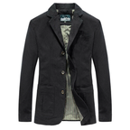 Voss | Men's Casual Lightweight Blazer Beige Cotton