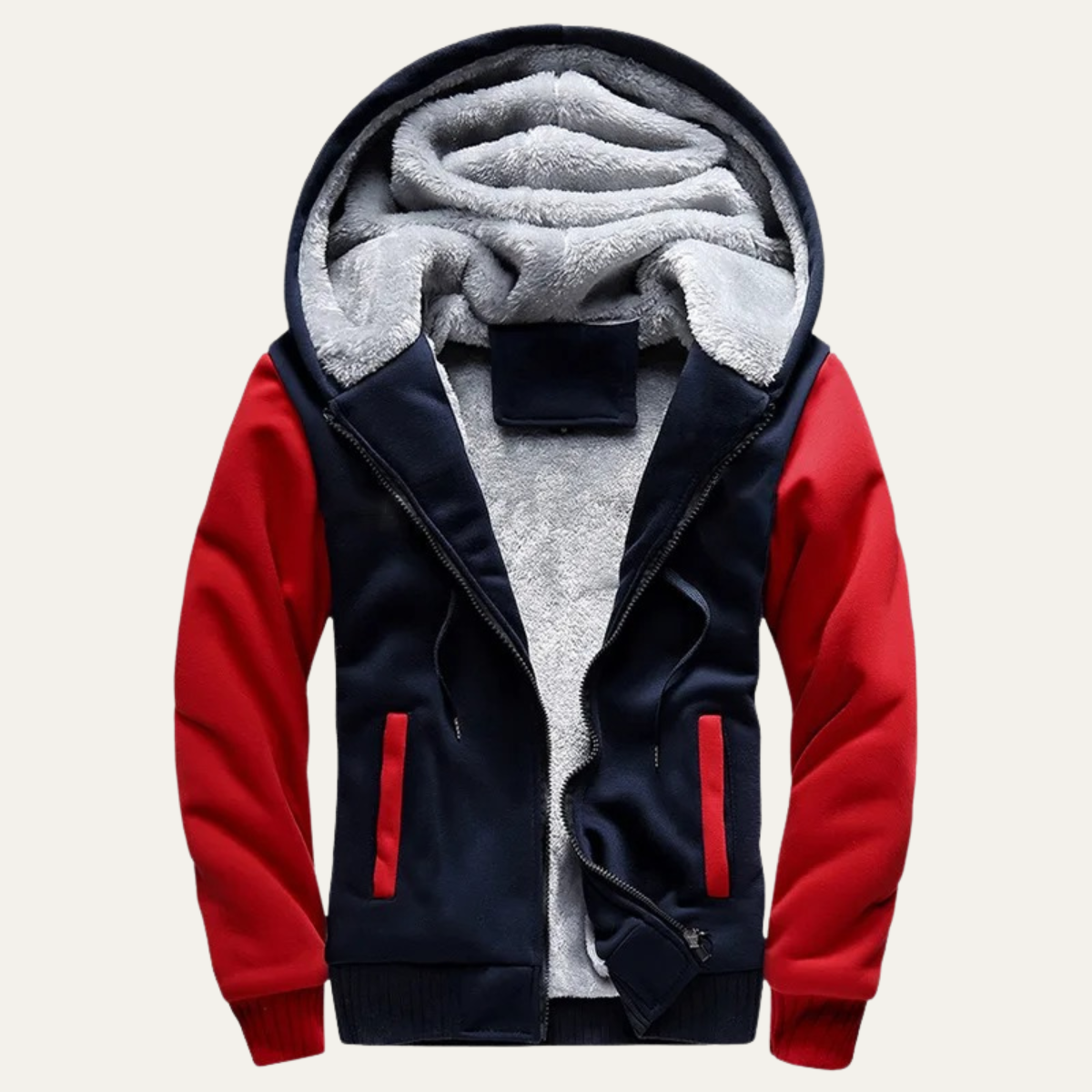 Bash | Men's Fleece Lined Zip Up Hoodie Black Gray