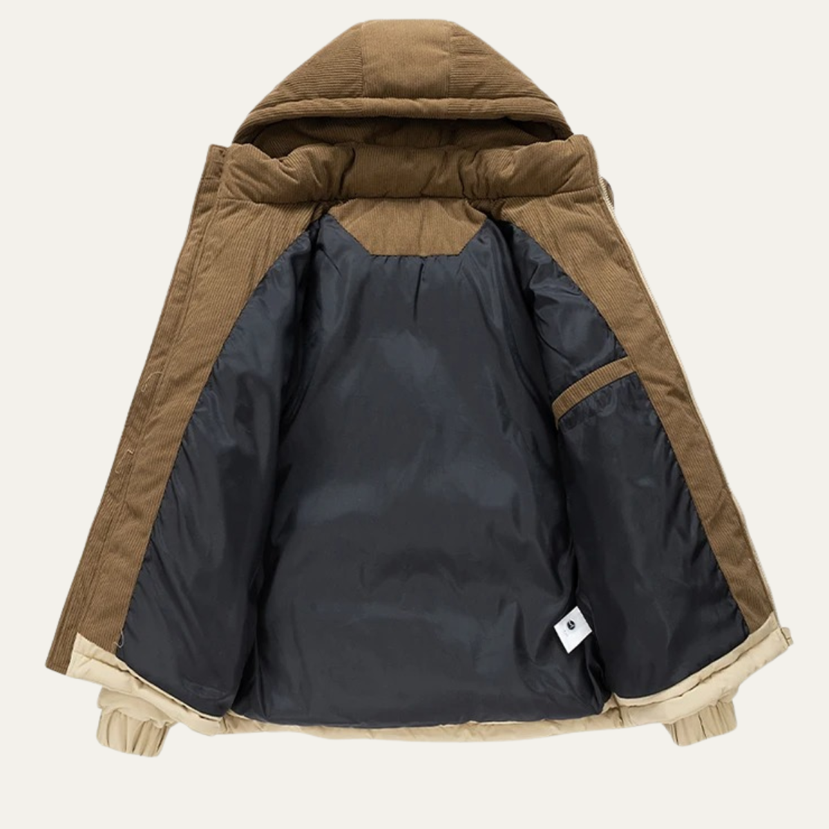 Ezra | Men's Puffer Jacket Black Hooded Quilted Winter