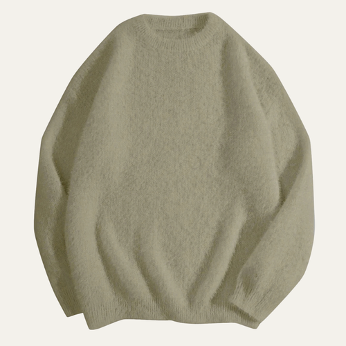 Dama Washington Alma men's crew neck sweater white cashmere knit - view 2