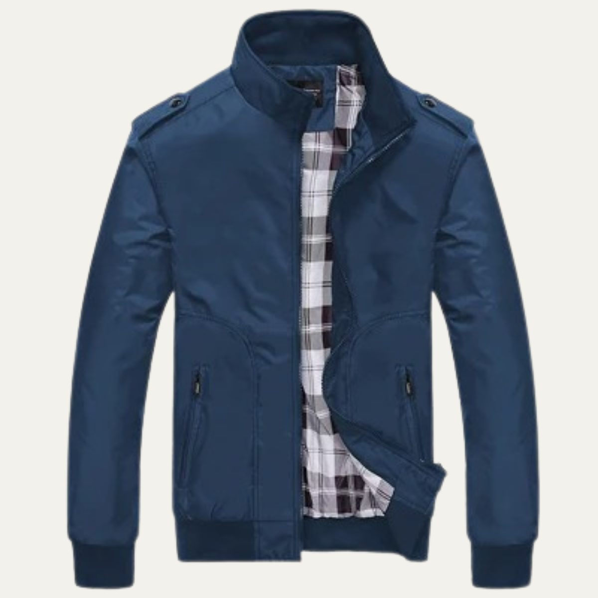 Vance | Men's Lightweight Bomber Jacket Black Plaid Lined