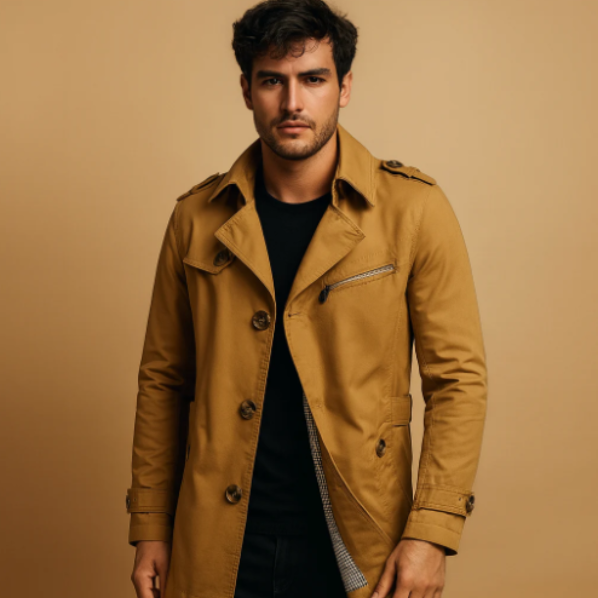 Ash | Men's Smart Casual Double Breasted Blazer Black