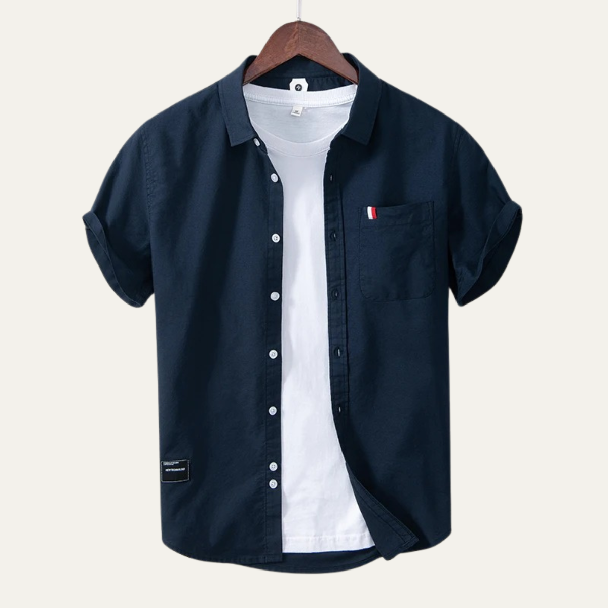 Callum | Men's Casual Button Up Shirt White Short Sleeve