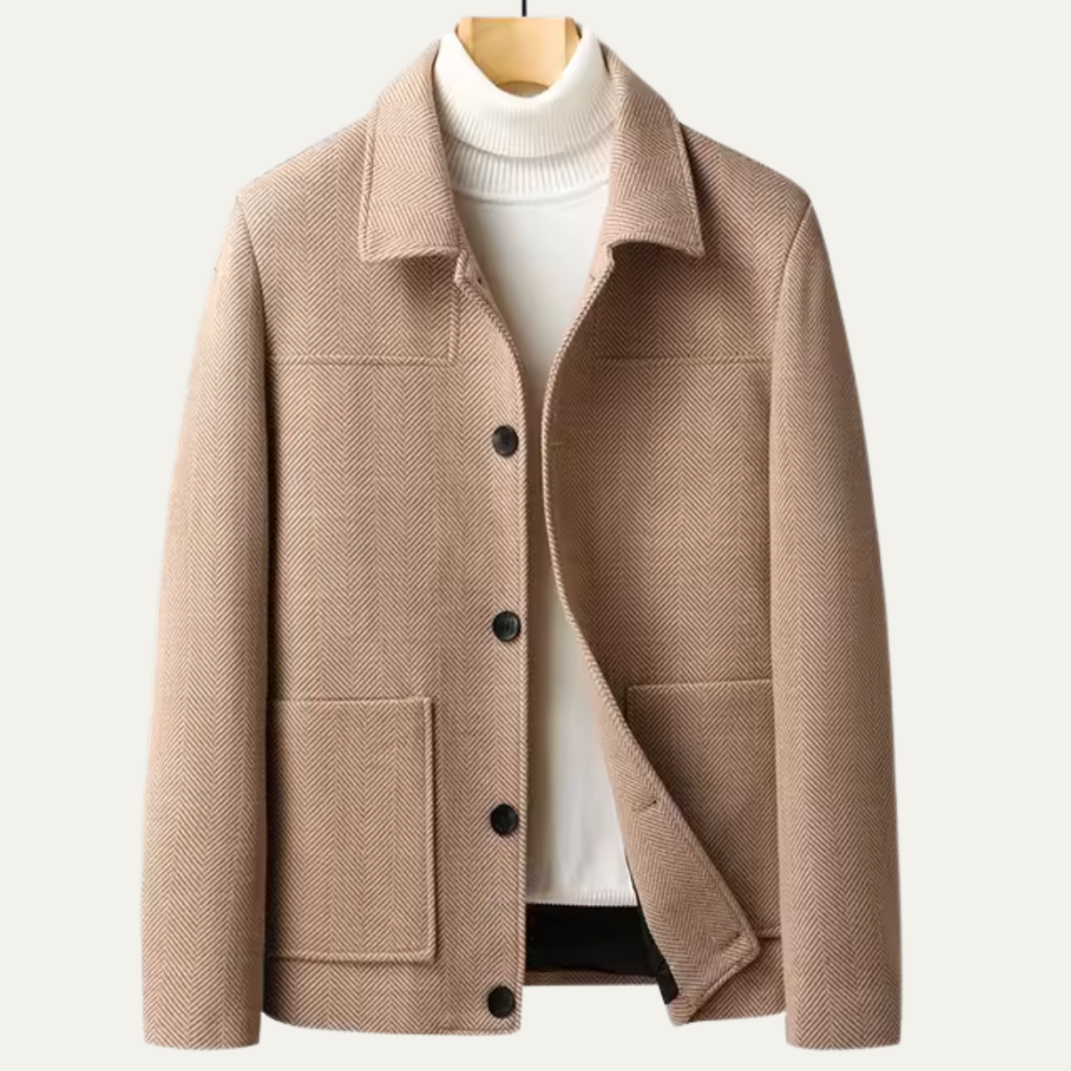 Ash | Men's Herringbone Blazer Gray Button Front Casual
