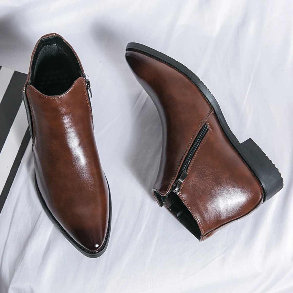 Ash | Men's Black Leather Chelsea Boots Slip On