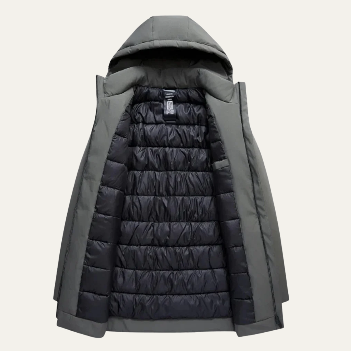 Caleb | Men's Waterproof Puffer Winter Coat Gray Hood