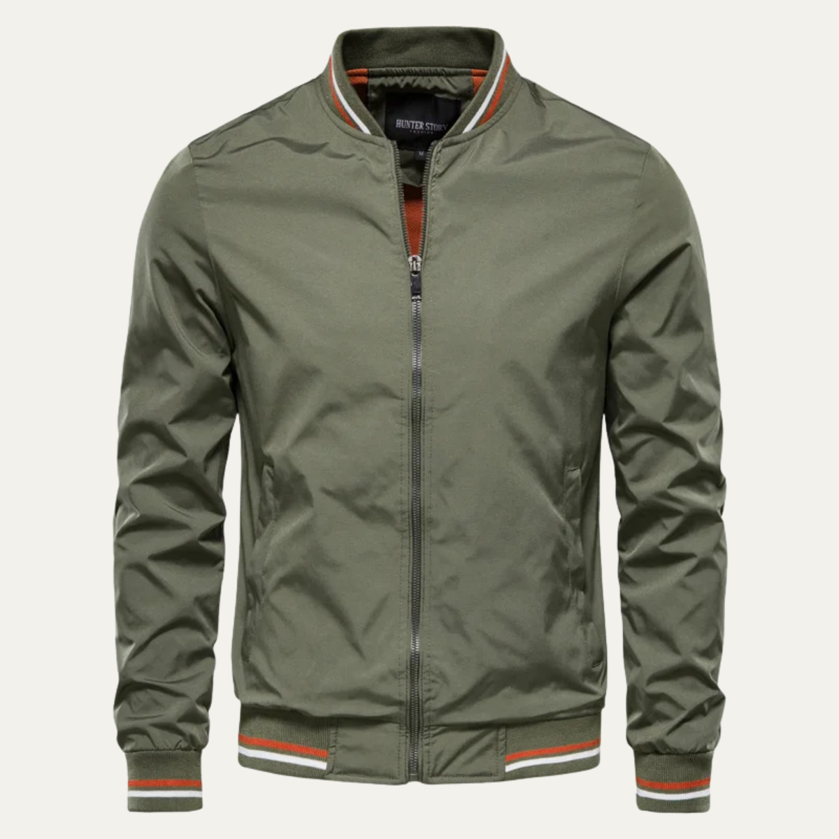 Ines | Men's Lightweight Bomber Jacket Sage Green Zip Up