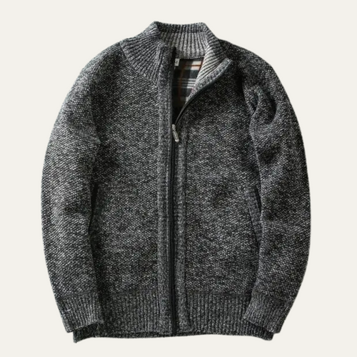 Dama Washington Axel men's chunky knit full zip cardigan cream - view 2