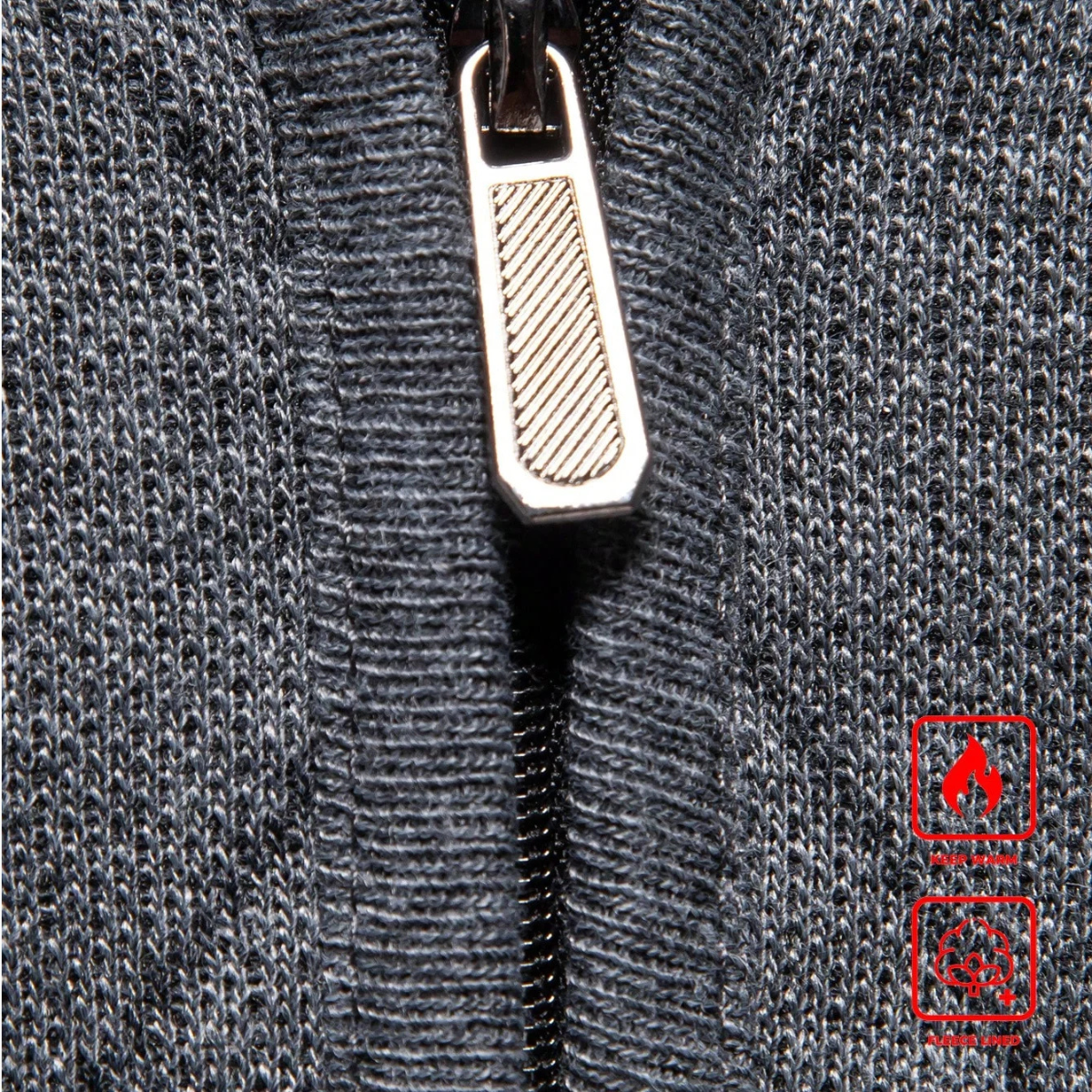 Rowan | Men's Quarter Zip Sweater Gray Diamond Quilted