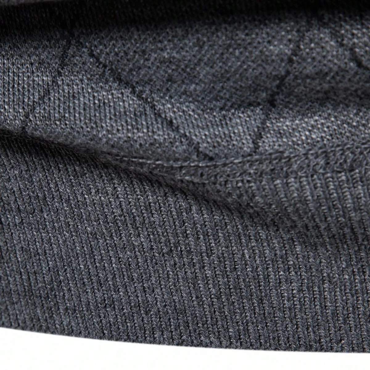 Rowan | Men's Quarter Zip Sweater Gray Diamond Quilted