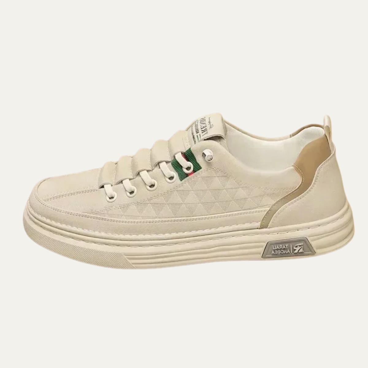 Jax | Men's Casual Cream Lace Up Sneakers Lightweight