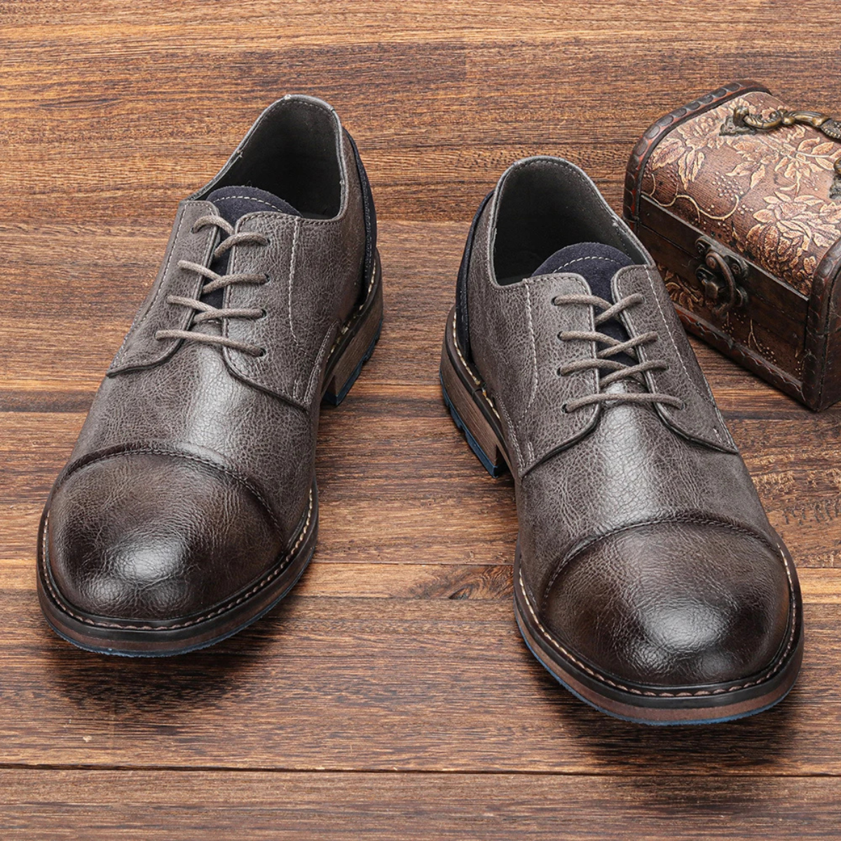 Bram | Men's Leather Oxford Shoes Brown Lace Up