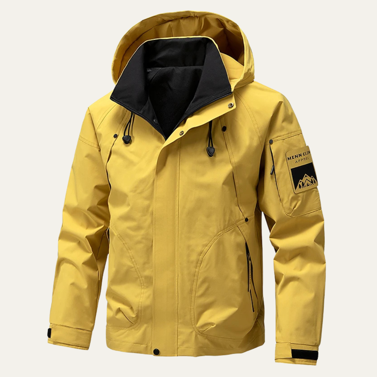 Ezra | Men's Rain Jacket Black Windbreaker Hooded Lightweight