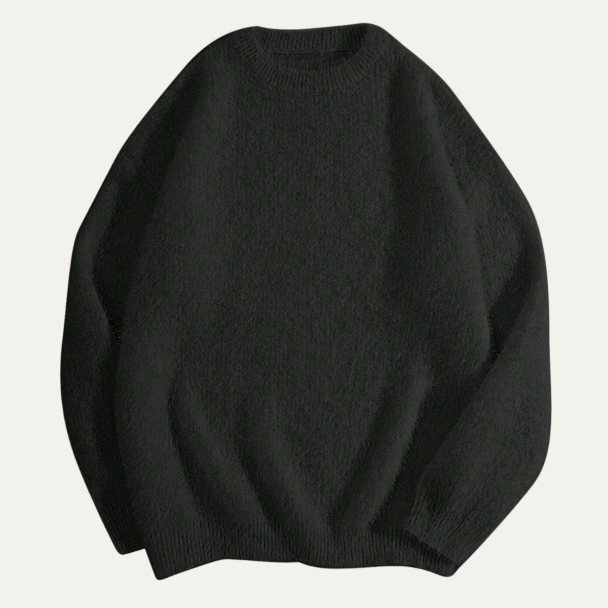 Alma | Men's Crew Neck Sweater White Cashmere Knit