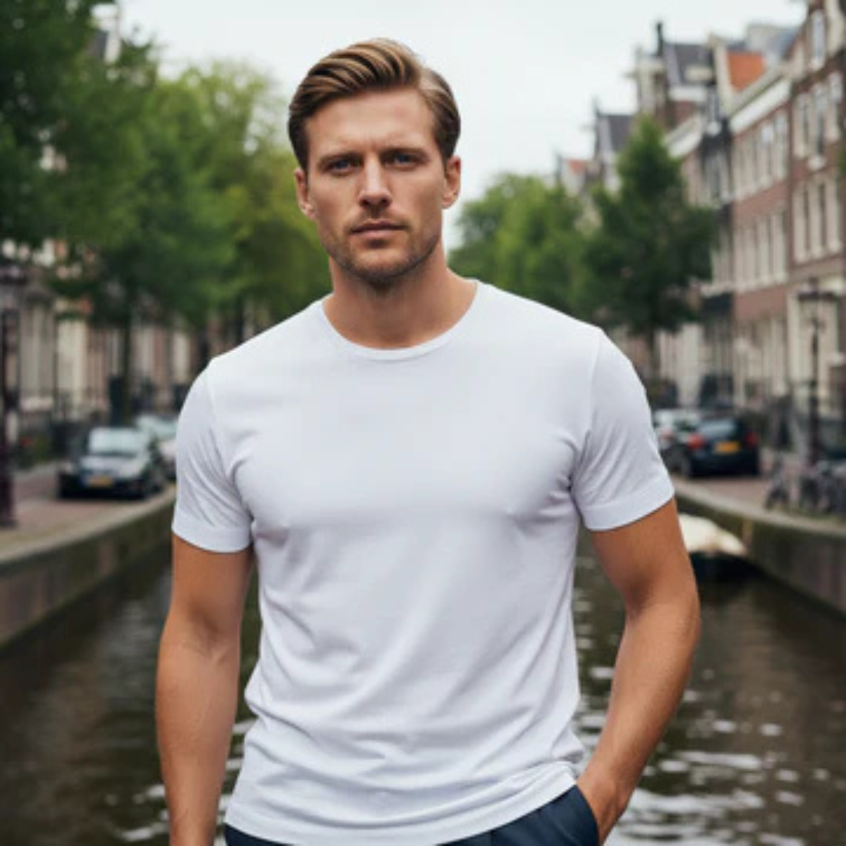 Axel | Men's Casual Crew Neck T Shirt Black
