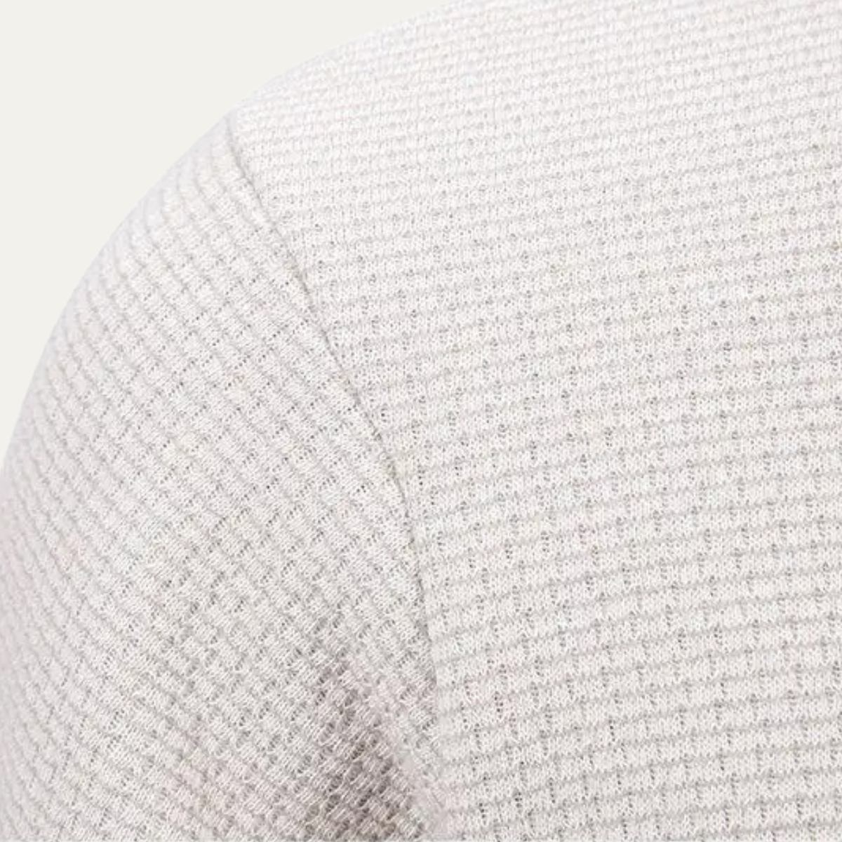 Ives | Men's Quarter Zip Cardigan Cream Knit Stand Collar