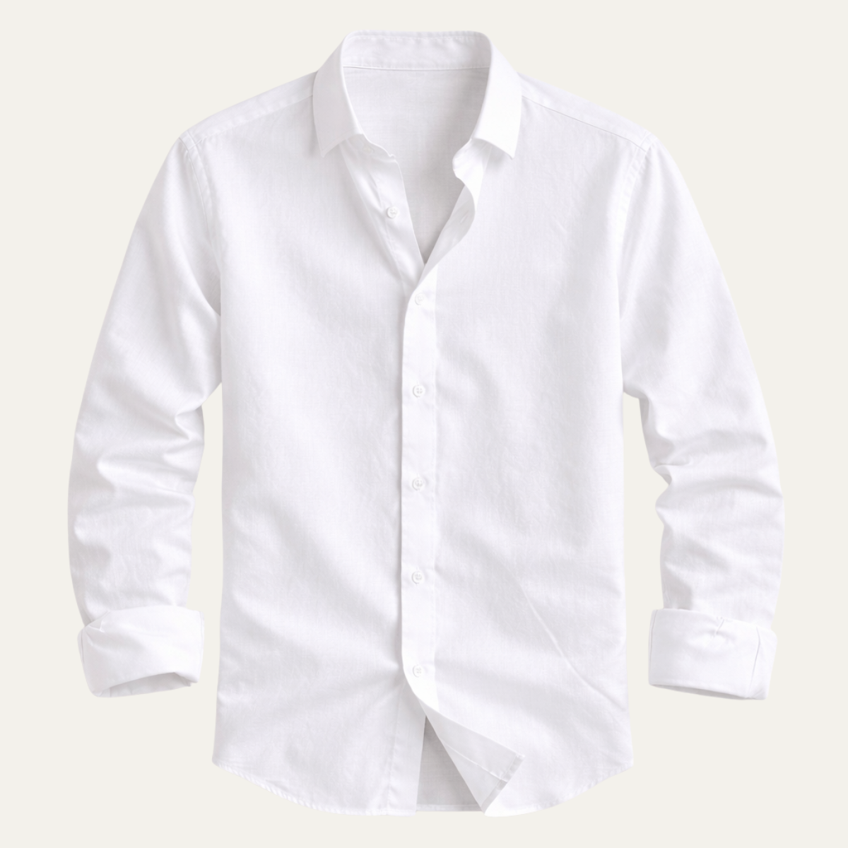 Axel | Men's Button Up Shirt White Long Sleeve Casual