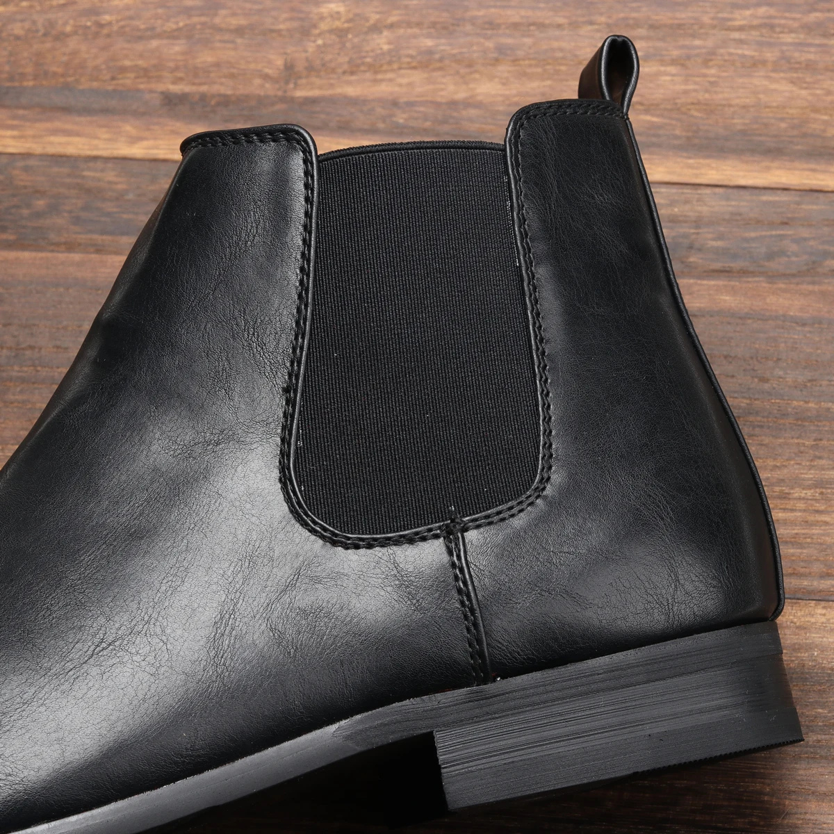 Axel | Men's Leather Chelsea Ankle Boots Brown Elastic Side Panels