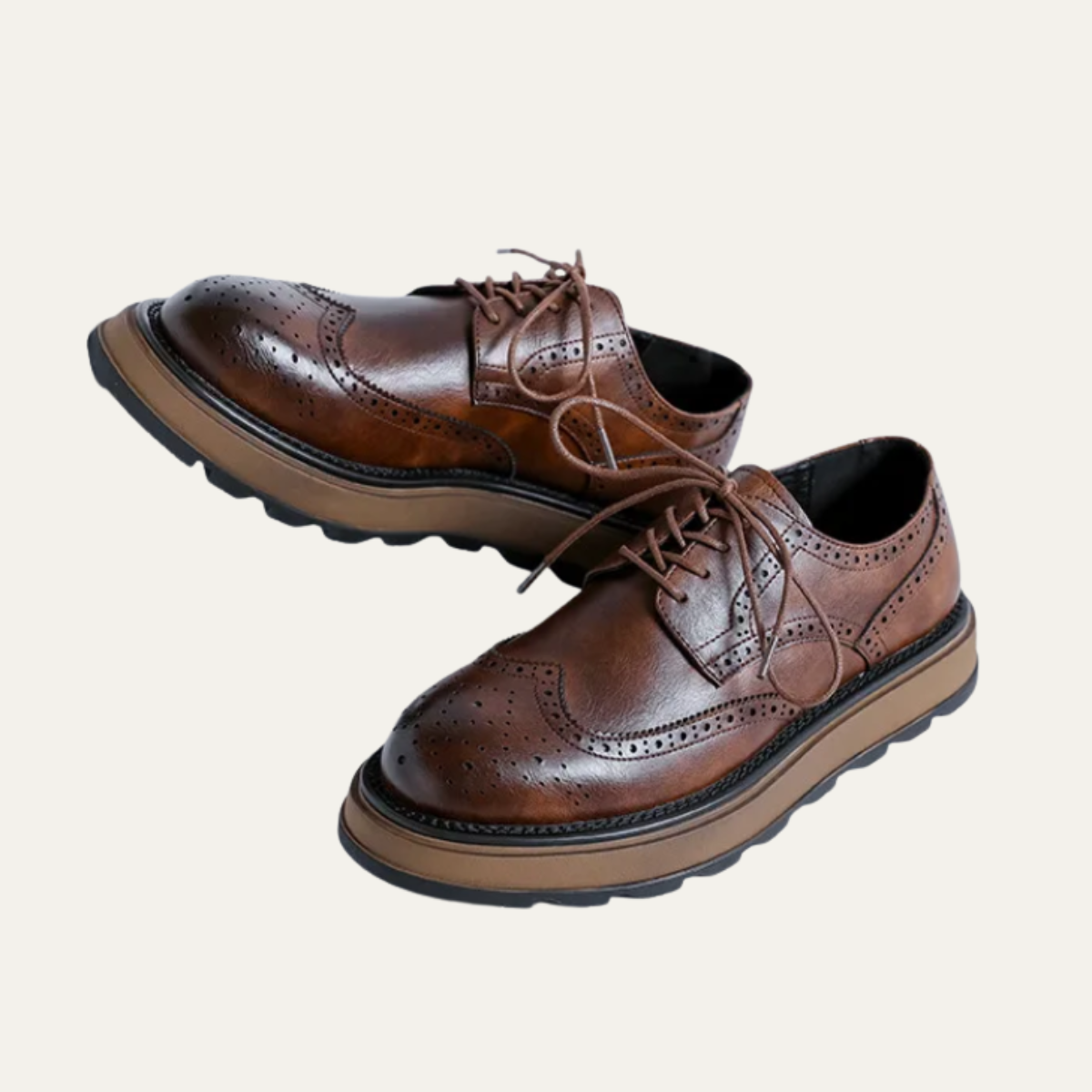 Oscar | Men's Wingtip Brogue Oxford Dress Shoe Black Leather