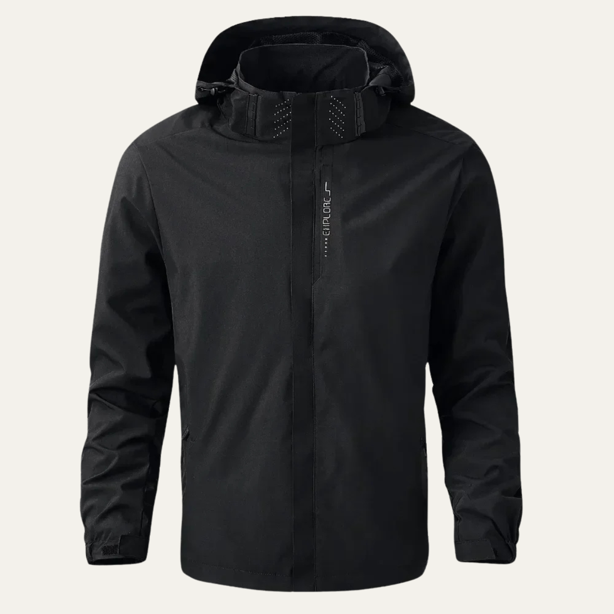Nola | Men's Rain Jacket Black Waterproof Windproof Hooded