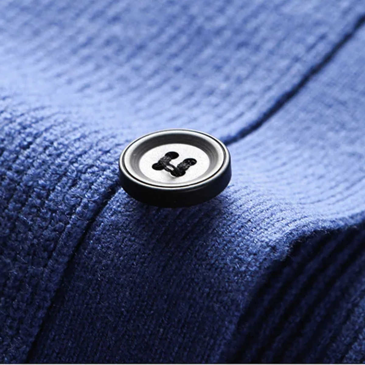 Beau | Men's Sweater Vest Blue Button Up V Neck